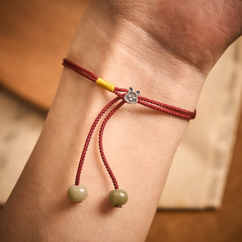 Buddha Stones Vintage 925 Sterling Silver Chinese Zodiac Luck Braided Red String Bracelet - image 40