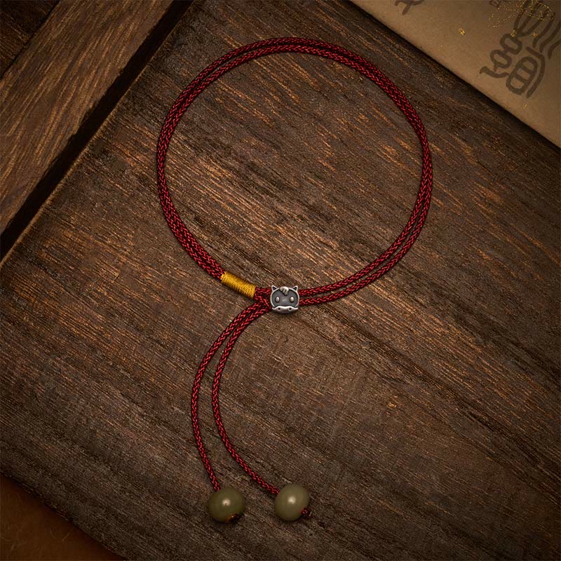 Buddha Stones Vintage 925 Sterling Silver Chinese Zodiac Luck Braided Red String Bracelet - image 51