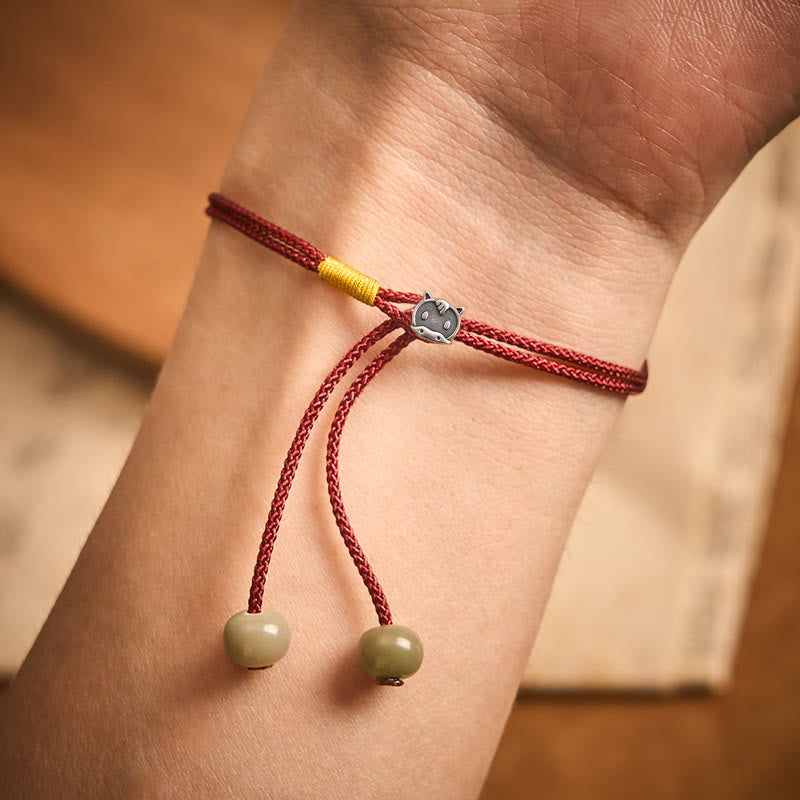 Buddha Stones Vintage 925 Sterling Silver Chinese Zodiac Luck Braided Red String Bracelet - image 52