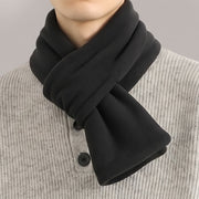Foviel Fall Winter Plush Cross Front Neck Warmer Minimalist Men's Scarf
