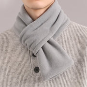 Foviel Fall Winter Plush Cross Front Neck Warmer Minimalist Men's Scarf