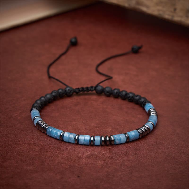 FREE Today: Clarity and Healing Aquamarine Lava Rock Silver Tone Accent Bracelet - image 2