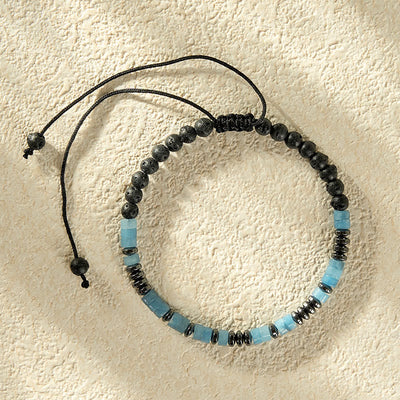 FREE Today: Clarity and Healing Aquamarine Lava Rock Silver Tone Accent Bracelet - image 4