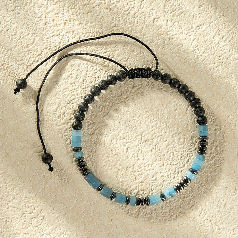 FREE Today: Clarity and Healing Aquamarine Lava Rock Silver Tone Accent Bracelet - image 4