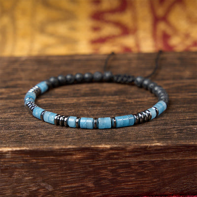 FREE Today: Clarity and Healing Aquamarine Lava Rock Silver Tone Accent Bracelet - image 3
