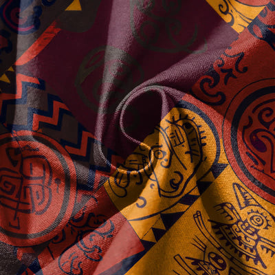 Buddha Stones Pure Cotton Tribal Medallion Patchwork Pattern Drawstring Men's Harem Pants With Pockets - image 5
