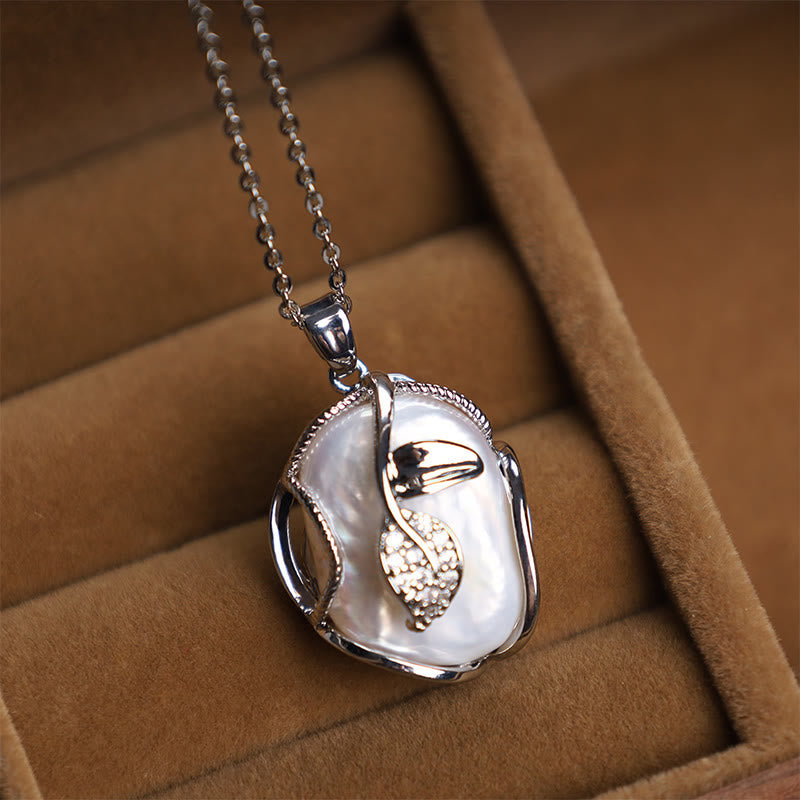 Buddha Stones 18K Gold Plated Copper Natural Baroque Pearl Flower Sincerity Necklace Pendant 9