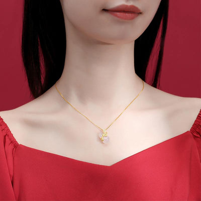 Buddha Stones Cyan Jade Gourd Lotus Leaf Abundance Pendant Necklace Necklaces & Pendants BS 8