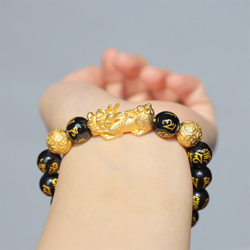 Foviel FengShui PiXiu Obsidian Wealth Bracelet