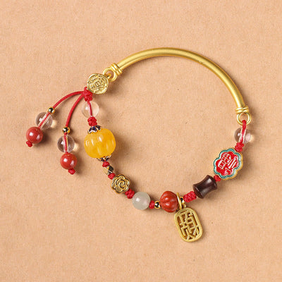 Buddha Stones Tibetan Auspicious Clouds Fortune Happiness Wealth Luck Bracelet Bracelet BS Fortune and Happiness