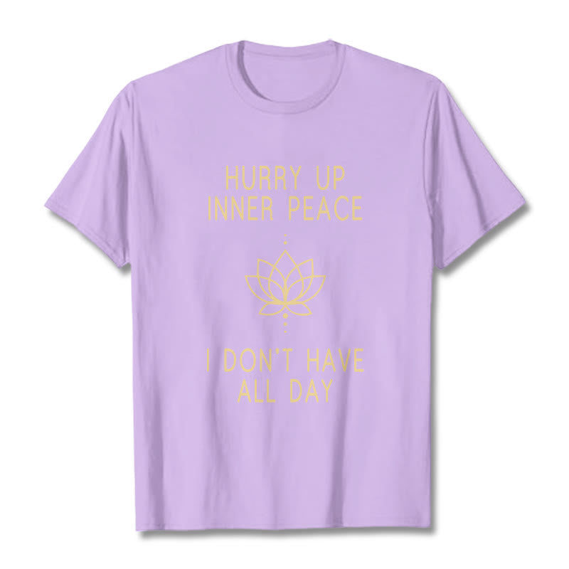 Buddha Stones HURRY UP INNER PEACE Tee T-shirt T-Shirts BS Plum Lotus Lines XXL