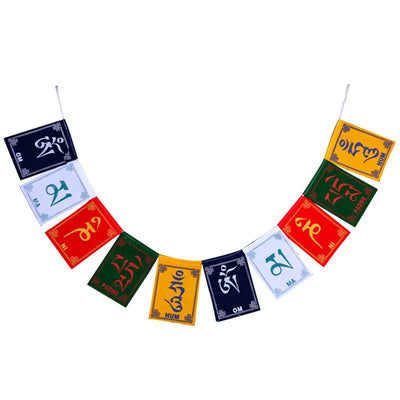Buddha Stones Tibetan Blessing Windhorse Om Mani Padme Hum Outdoor Car Prayer Flag Decoration Decorations buddhastoneshop 12