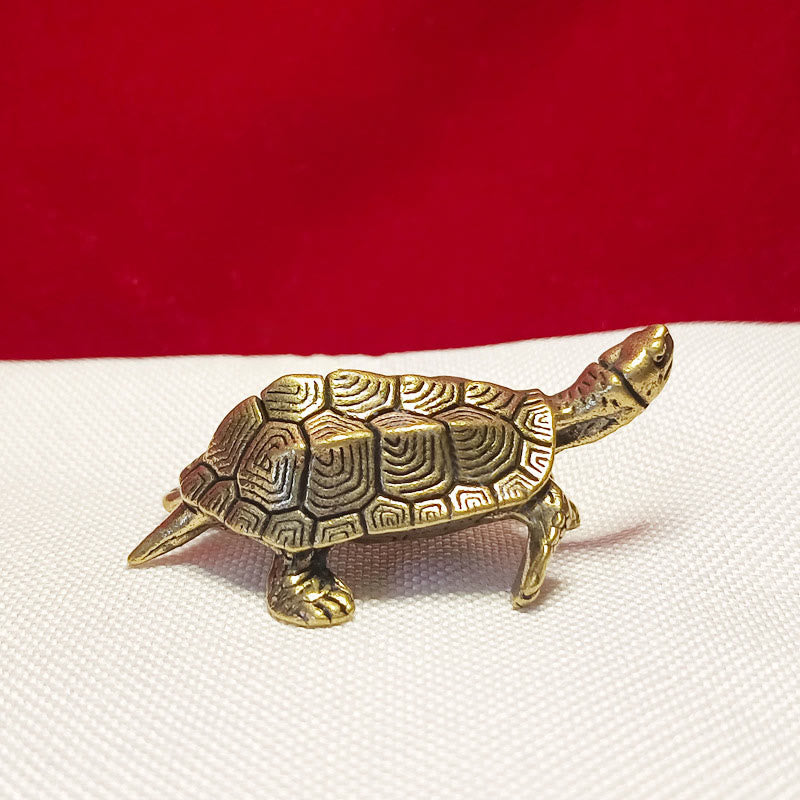 Buddha Stones Mini Small Frog Turtle Koi Fish Snail Crab Copper Wealth Home Decoration Decorations BS Longevity Turtle