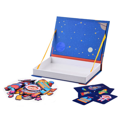 Libro de puzles magnéticos STEAM, 50 piezas - Tema espacial