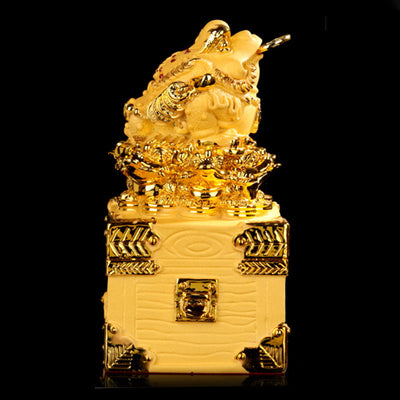 Buddha Stones Feng Shui Money Frog Statue Luck Wealth Decoration Decorations BS 3