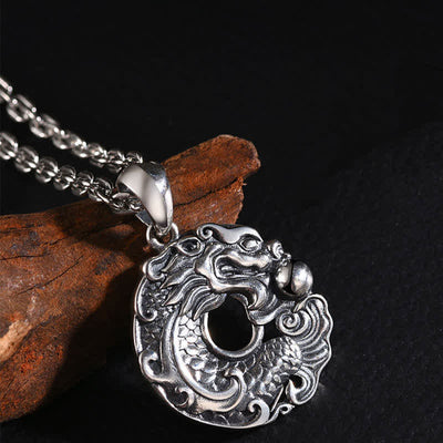 Buddha Stones Koi Fish Dragon Peace Buckle Wealth Necklace Pendant Necklaces & Pendants BS 1