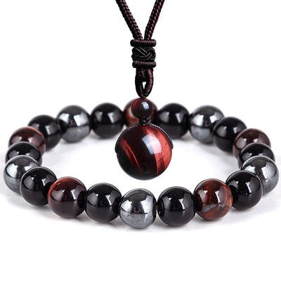 Buddha Stones Tibetan Tiger's Eye Bracelet Necklace Set Necklace, Bracelet BS 2