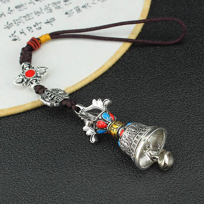 Buddha Stones Tibet Om Mani Padme Hum Vajra Dorje Spiritual Car Hanging Decoration Car Hanging Decoration BS Vajra Bell
