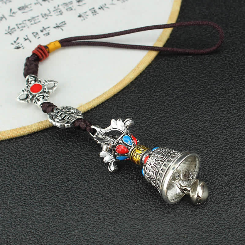 Buddha Stones Tibet Om Mani Padme Hum Vajra Dorje Spiritual Car Hanging Decoration Car Hanging Decoration BS Vajra Bell