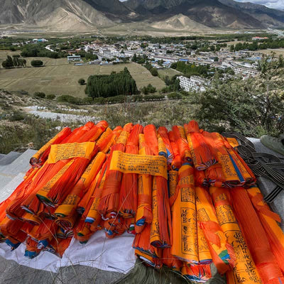 Buddha Stones Tibetan 5 Colors Silk Windhorse Auspicious Outdoor 25 Pcs Prayer Flag TIBETAN PRAYER FLAGS buddhastoneshop 26