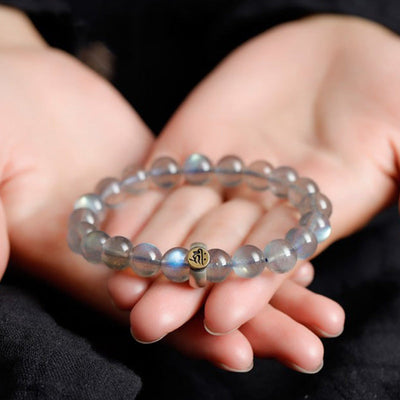 Buddha Stones 12 Chinese Zodiac Moonstone Calm Love Bracelet Bracelet BS 2