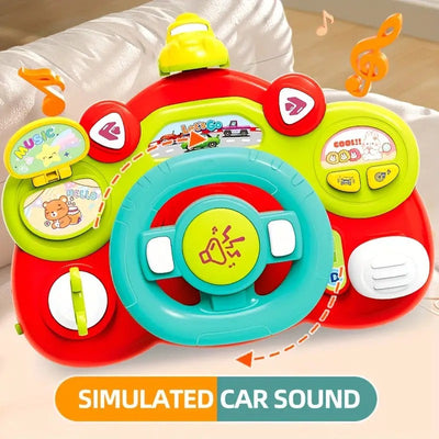 Fidtoy Multifunctional Activity Steering Wheel Toy for Toddlers Pretend Driving Lights Sounds Car Seat Play