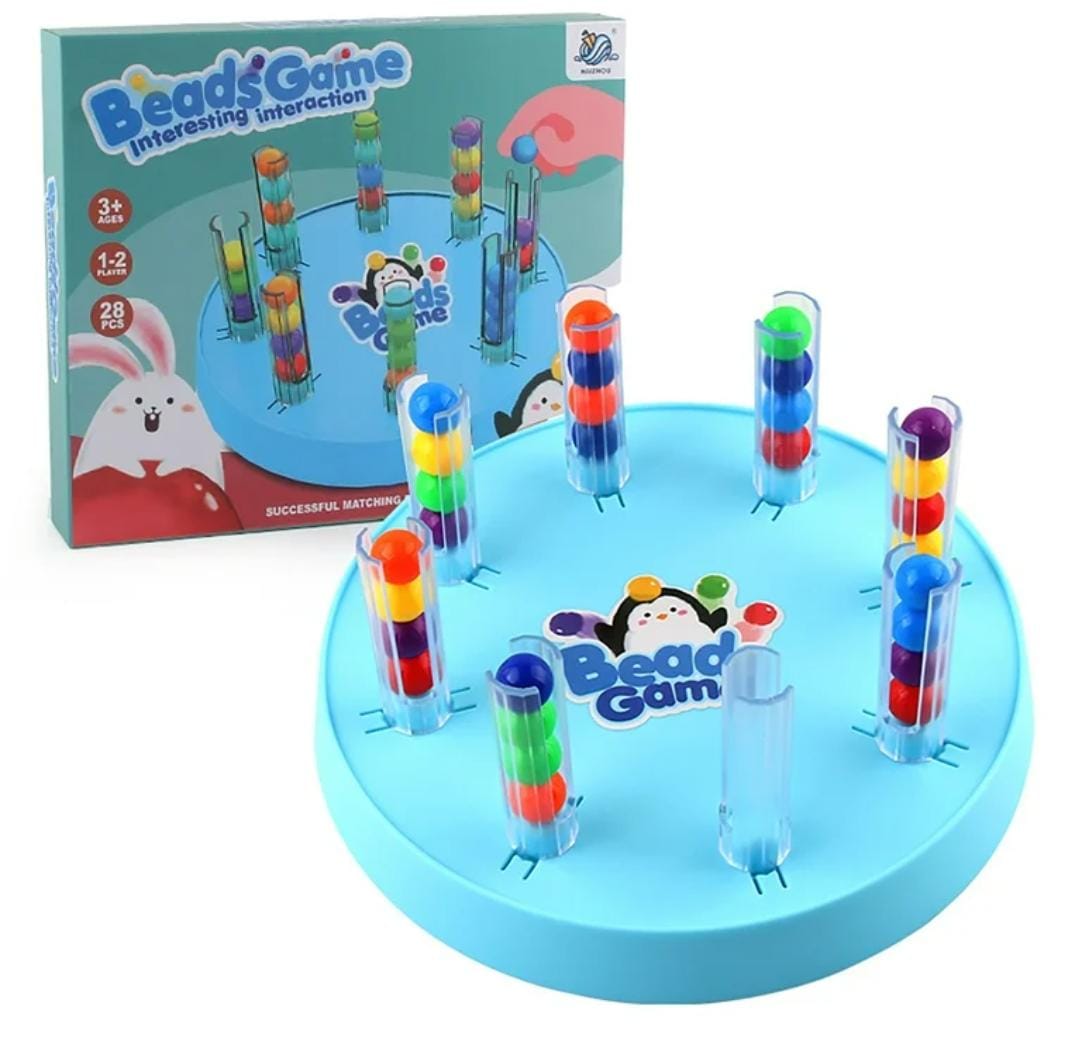 Jeu de perles Fidtoy pour enfants – Jouet éducatif de tri de perles pour développer la pensée logique, la motricité fine et le jeu à deux joueurs