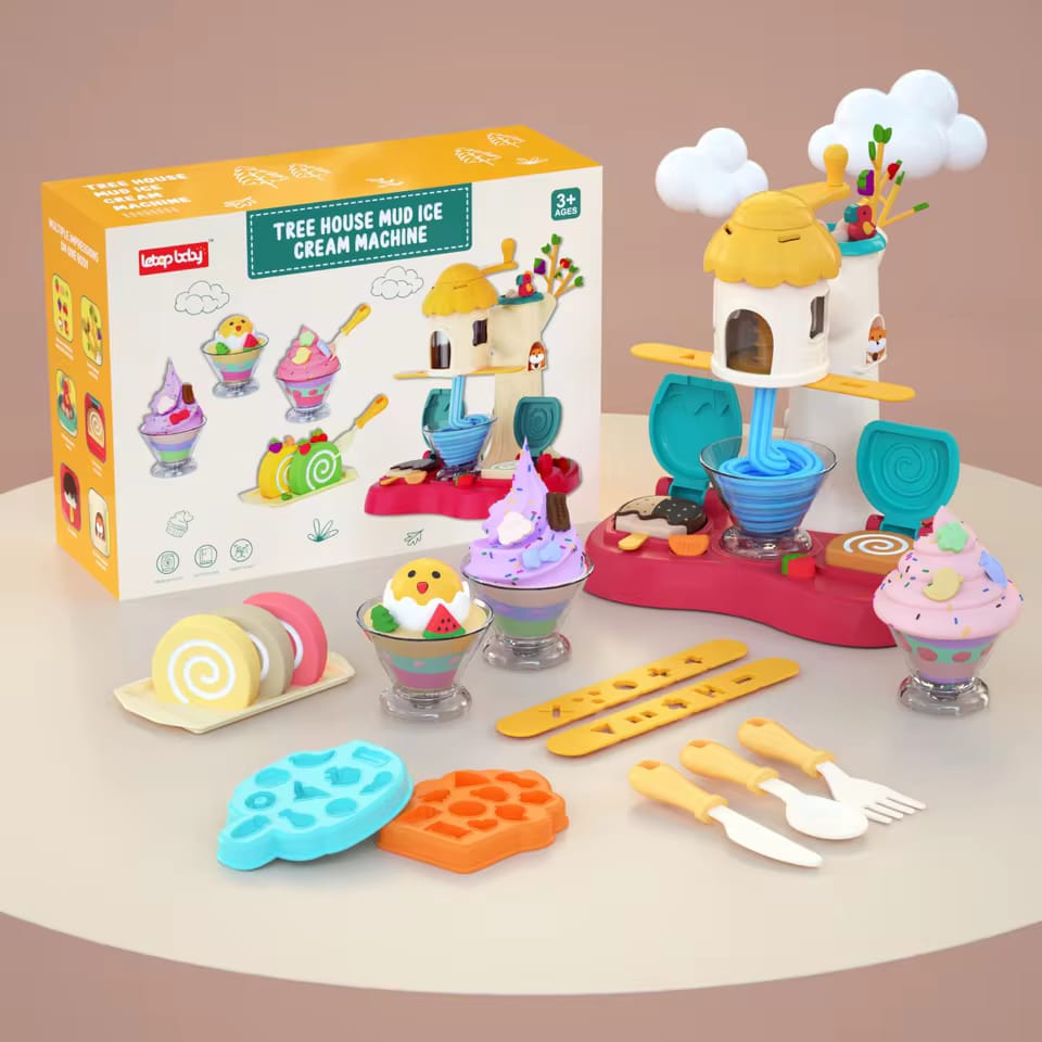 DIY Creative Three Ice cream Play Dough Machine - 001