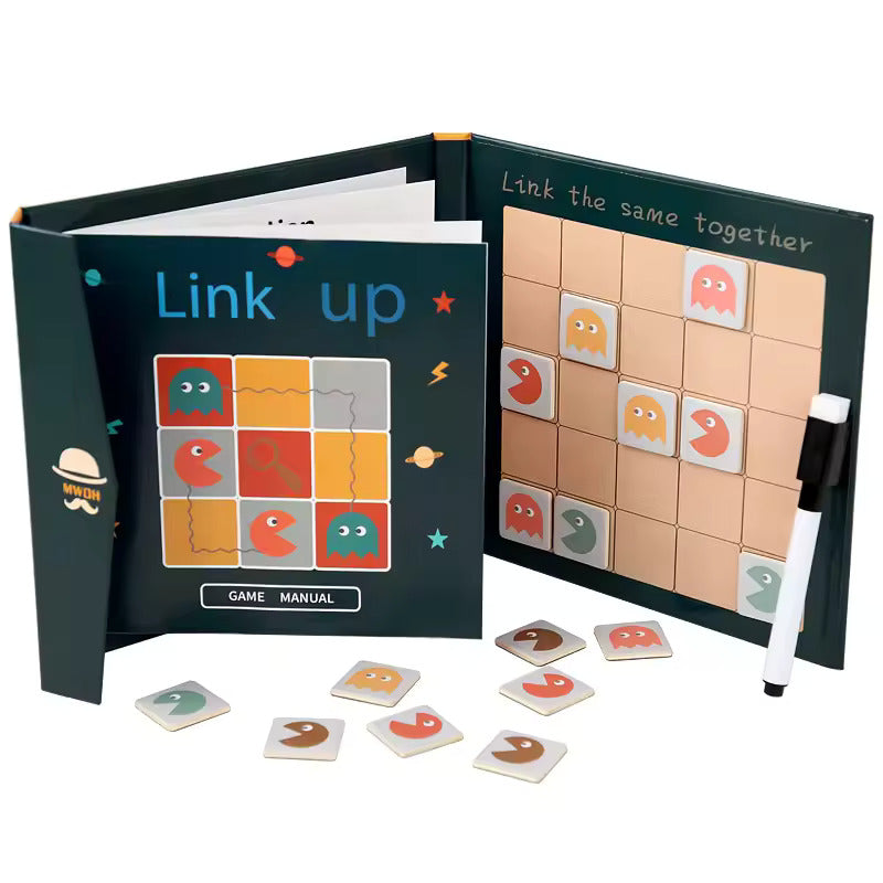 Fidtoy Magnetic Matching Link Up Logic Activity Kit for Kids Color Shape Recognition Puzzle Play