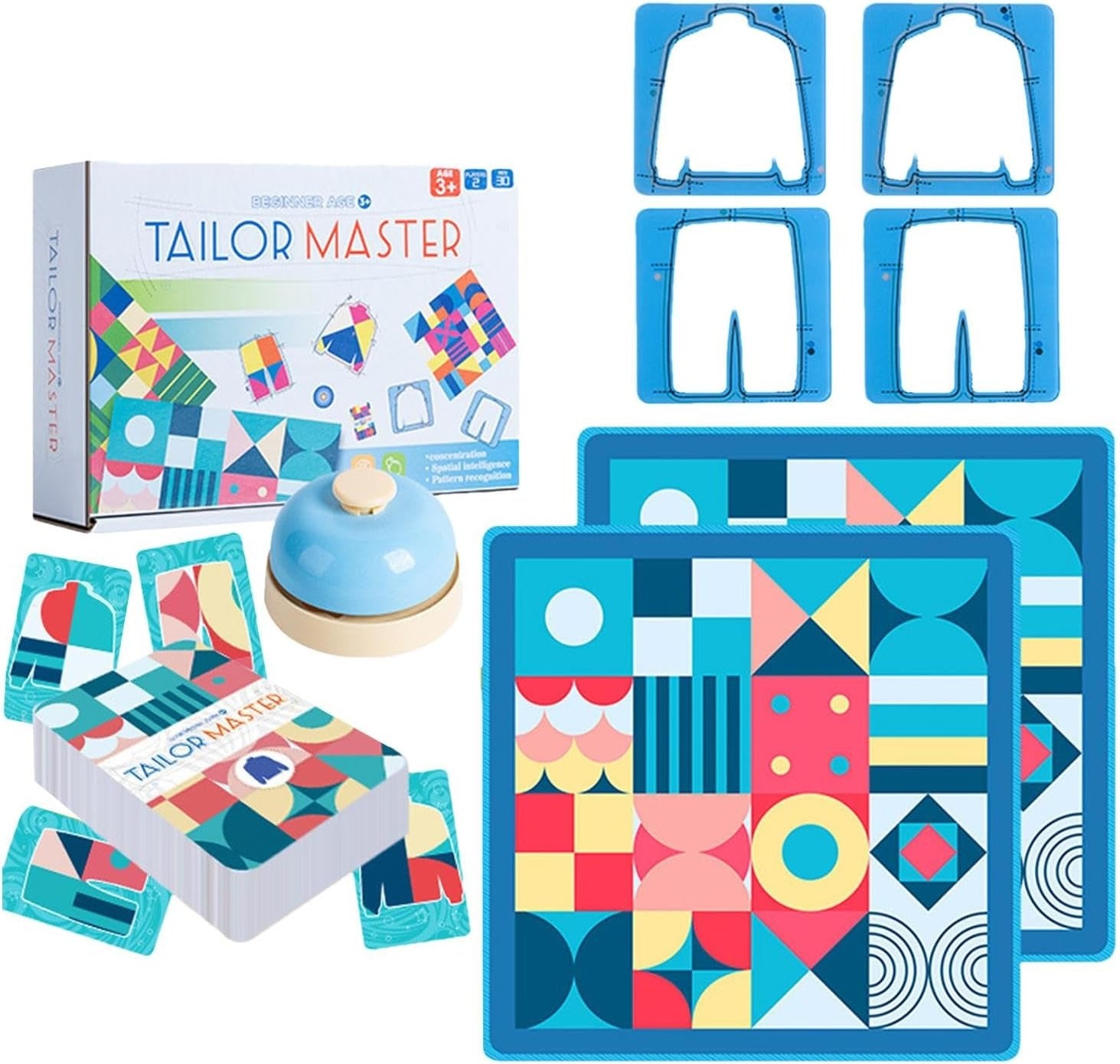 Fidtoy Tailor Master Interactive Pattern Challenge Game for Kids | Multiplayer Pattern Matching Board Game, Two-Player Color & Shape Challenge, Focus, Observation, Memory & Social Play Toy Age 2-6