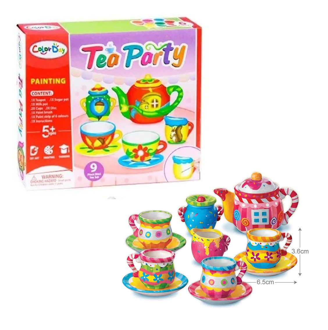 Kit para pintar cerámica de fiesta del té DIY - 152