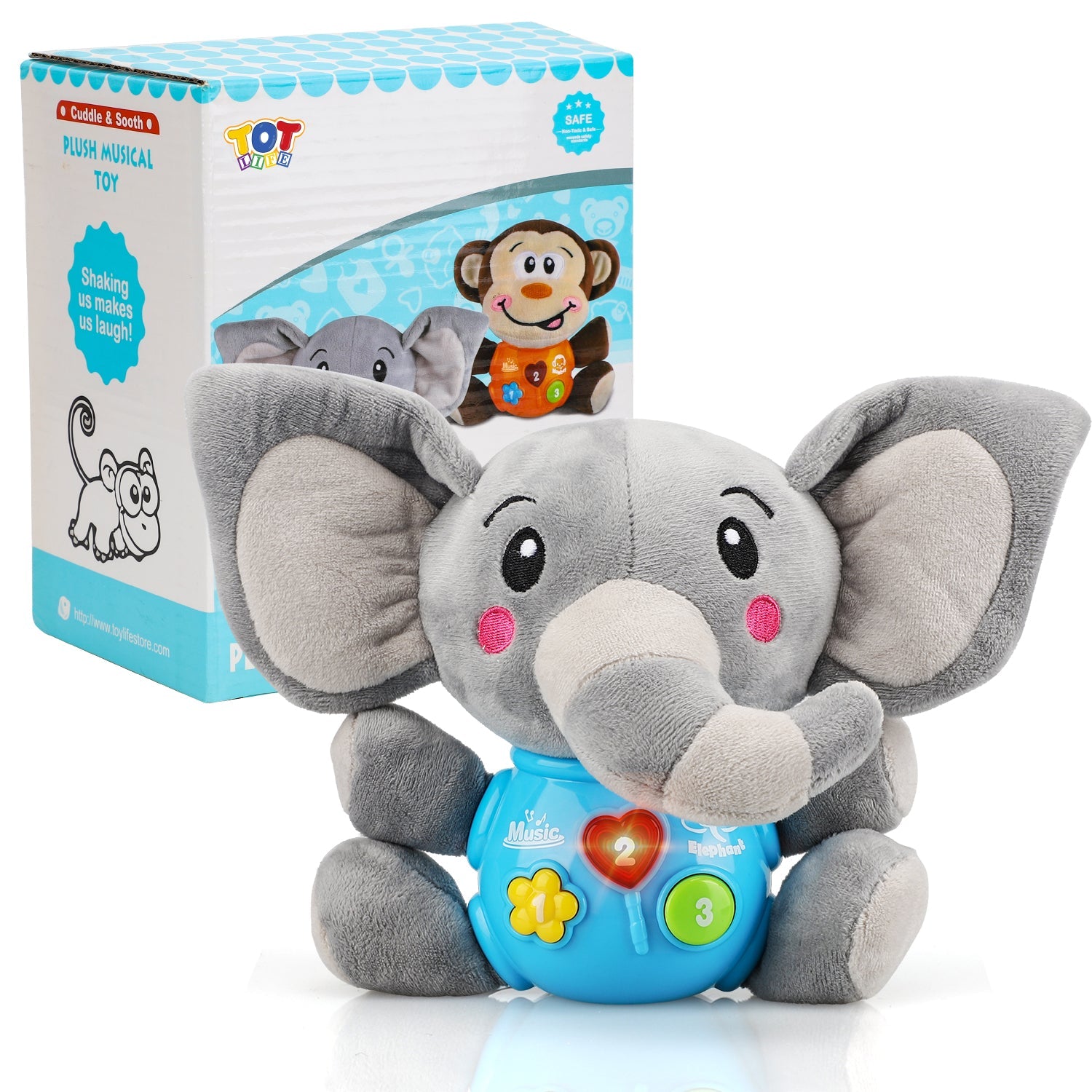 Peluche Elefante Musical para Bebé Fidtoy con Luces y Sonidos