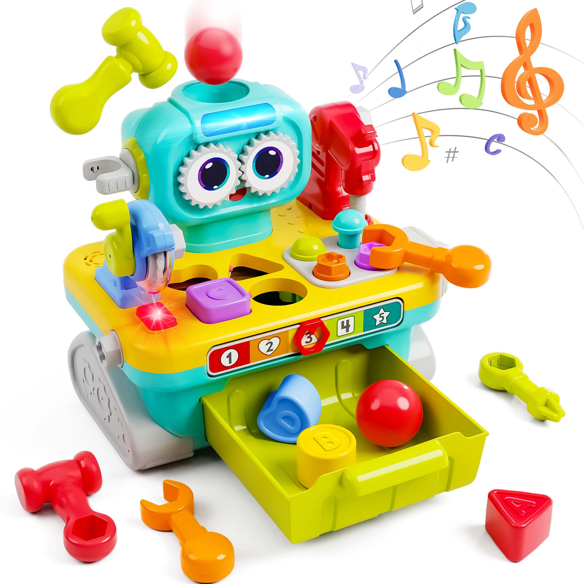 Fidtoy Robot Workbench Tool Set for Toddlers Learning Play Toy