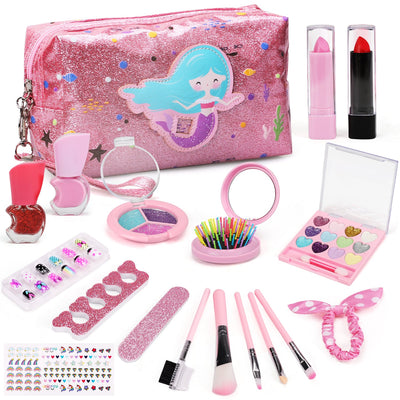 Fidtoy Kit de Maquillaje de Sirena para Niñas con Bolso y Set de Belleza