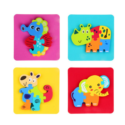 Fidtoy Ensemble de puzzles en mousse souple d'animaux pour le bain pour tout-petits – 4 types de jouets d'apprentissage assortis en forme d'EVA pour le jeu aquatique
