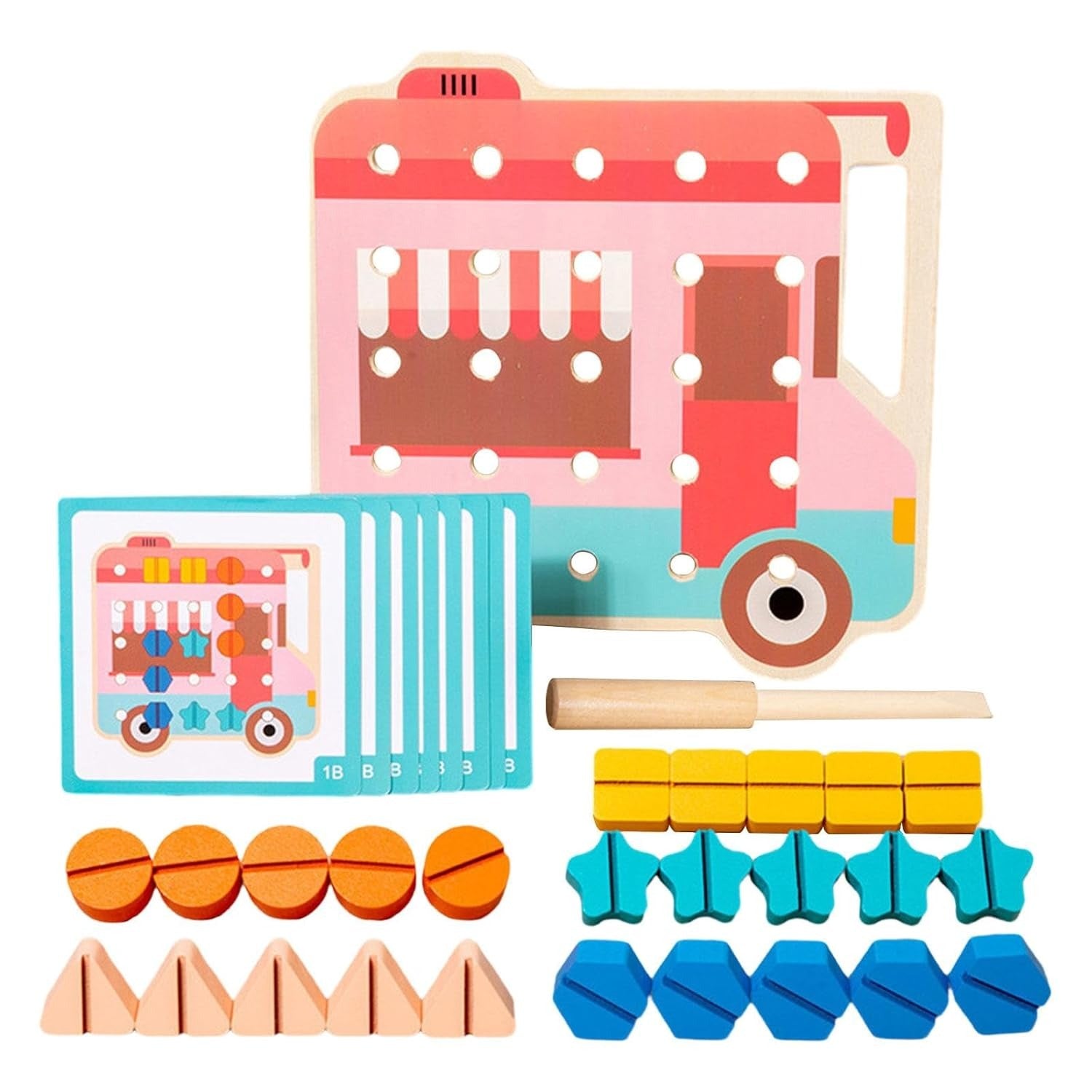 Kit de madera de combinación de tornillos y tuercas con formas - 672