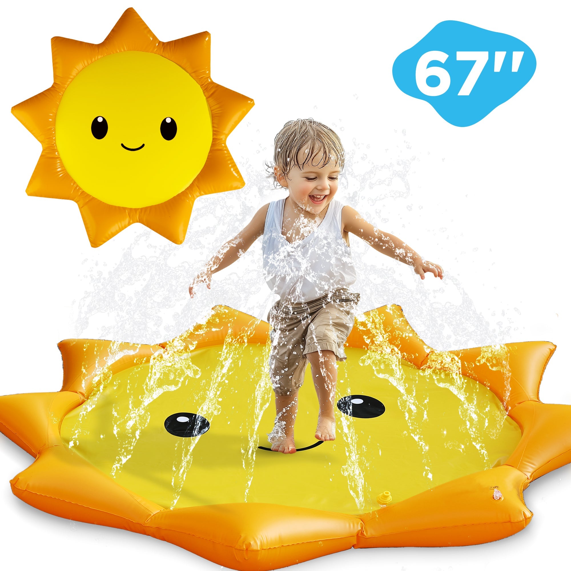 Fidtoy Sunshine Splash Pad for Kids Outdoor Water Play