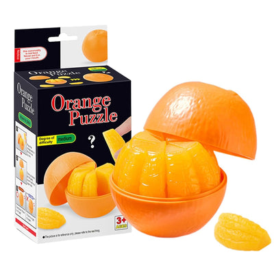 Fidtoy Orange Shape Fit 3D Puzzle Toy for Kids Plastic Spatial Reasoning Brain Game Challenge Ages 5+