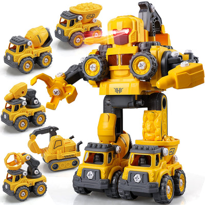 Fidtoy Take Apart Robot Construction Truck Toy for Kids 3+