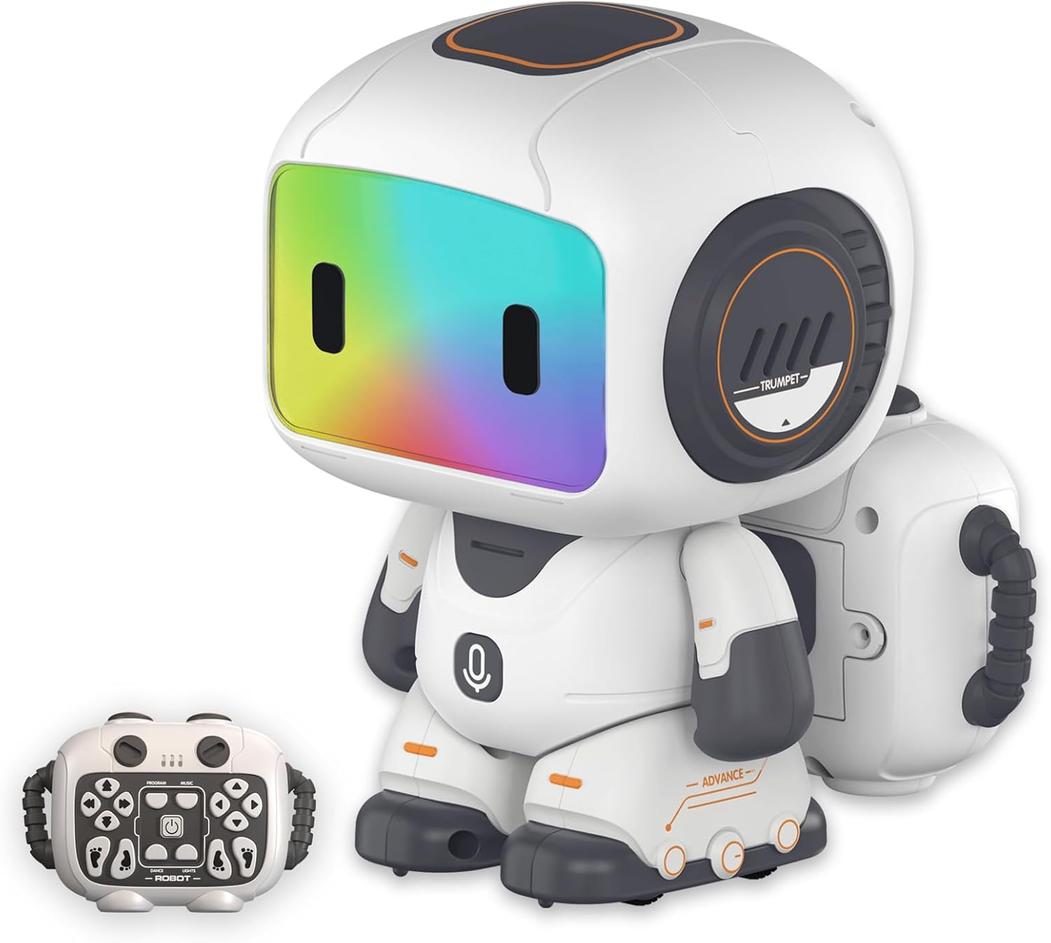 Fidtoy Programming Recording Rechargeable Remote Control Robot for Kids Programmable Dancing Robot with LED Eyes Music Voice Playback