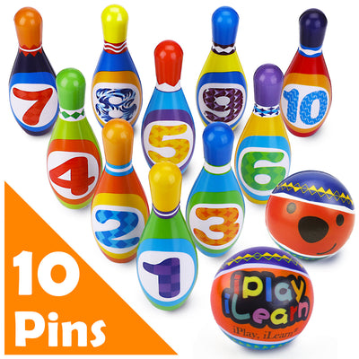 Fidtoy Soft Bowling Set for Toddlers with 10 Pins and 2 Balls
