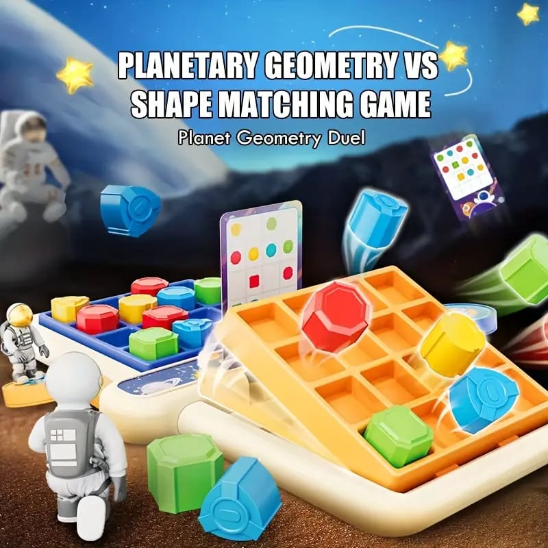Fidtoy Planet Geometry Shape Matching Game Multiplayer Challenge  Space Theme Pattern Matching Board Game for Kids Ages 3+