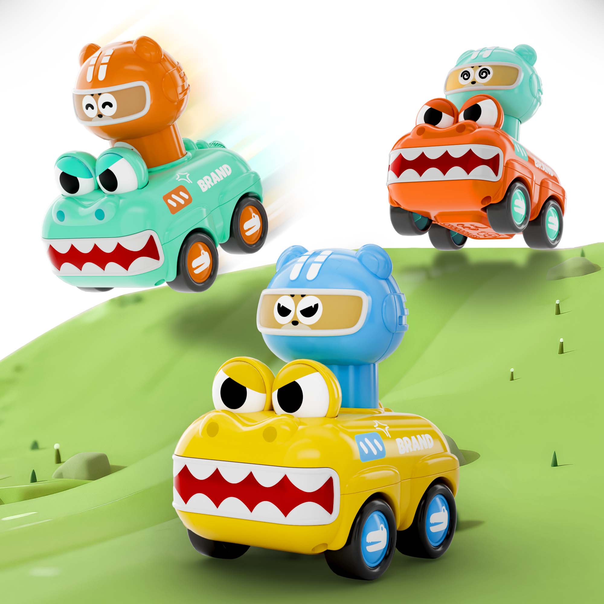 Fidtoy Prensa y Avance Juguete de Coche de Animales para Niños Pequeños
