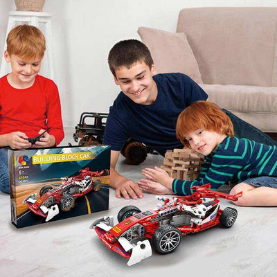 Modelo de bloques de construcción de coche de carreras de alta velocidad de 448 piezas - MB012