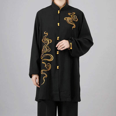 Buddha Stones Auspicious Clouds Embroidery Meditation Prayer Spiritual Zen Tai Chi Qigong Practice Unisex Clothing Set - image 19