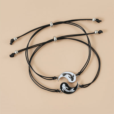 Buddha Stones 2pcs Yin Yang Hematite Couple Bracelet - image 16
