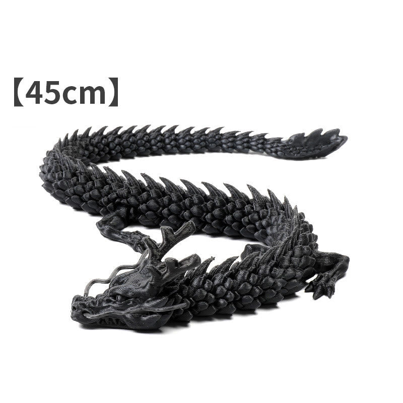Buddha Stones Feng Shui Dragon Luminous 3D Printed Dragon Luck Success Home Decoration Decorations BS Black Dragon 45cm
