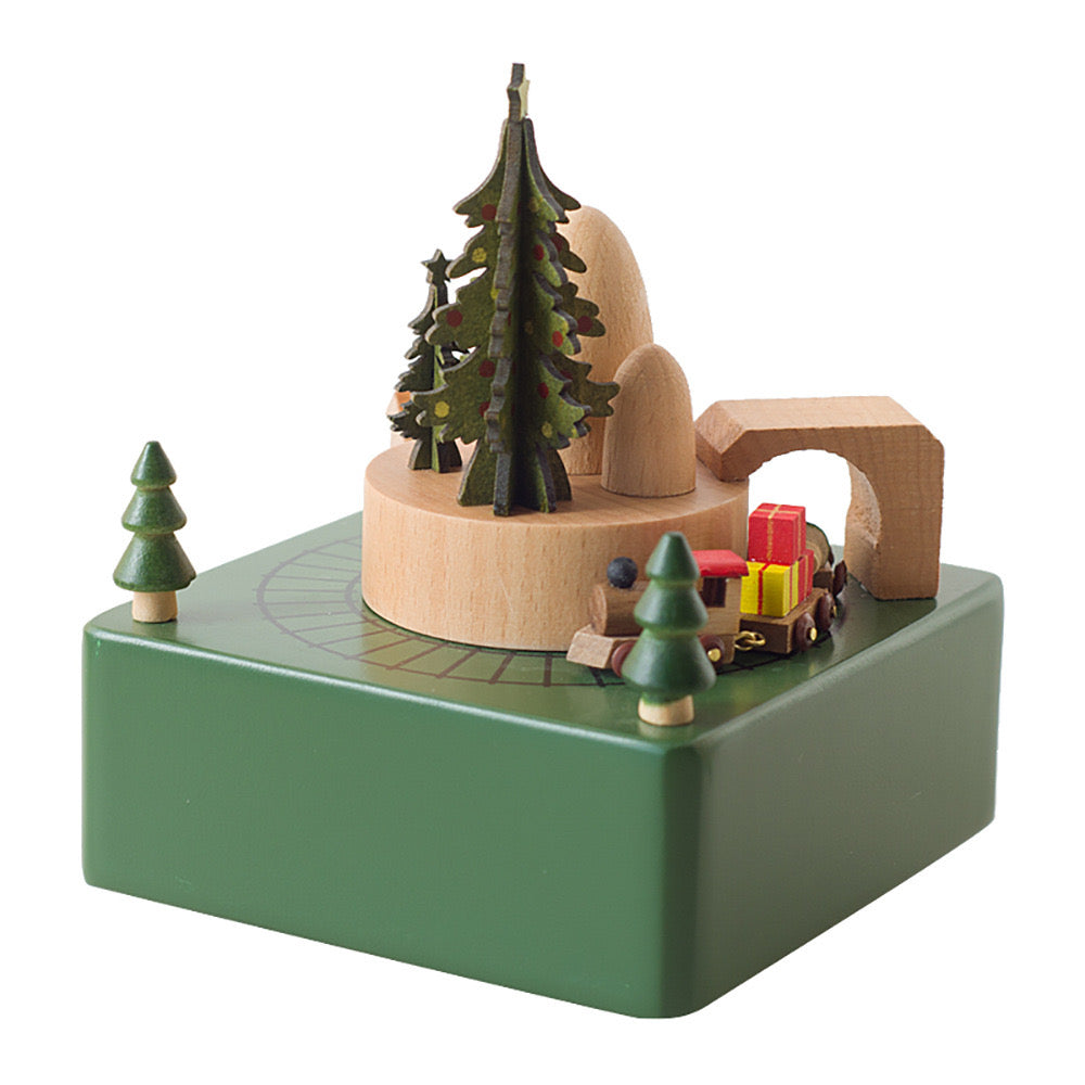 Beginner--Wooden Music Box Christmas Snowflake Decoration Elk
