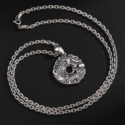 Buddha Stones Koi Fish Dragon Peace Buckle Wealth Necklace Pendant Necklaces & Pendants BS 10