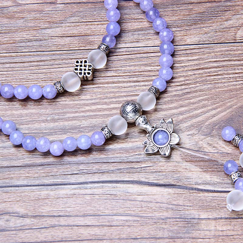 Buddha Stones Purple Jasper Bead Strength Bracelet Mala Mala Bracelet BS 9